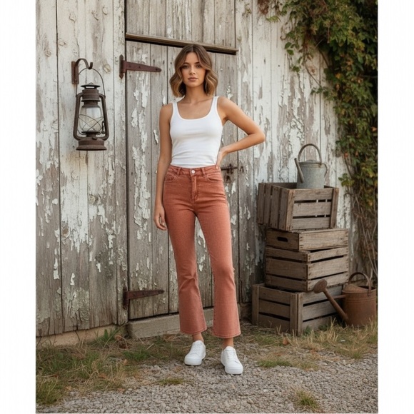 POLOGRAM Button closure wide leg pants S M L - Picture 1 of 8